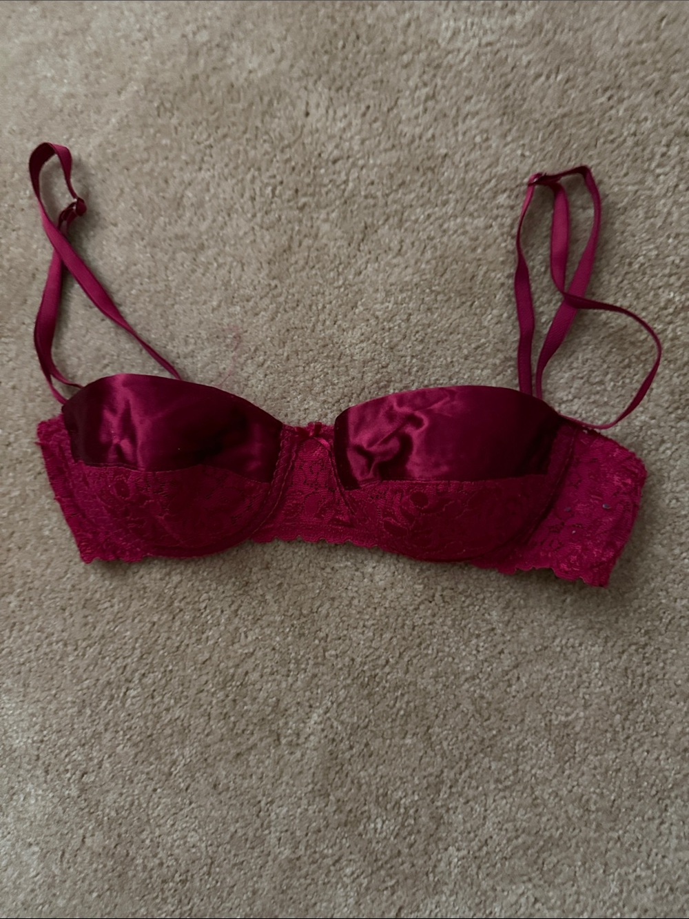 Maidenform Satin & Lace Demi Bra in Berry